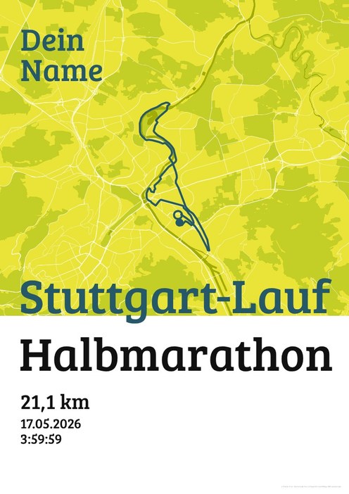 Stuttgart-Lauf – Halbmarathon im Design Urkunde Isotonisch