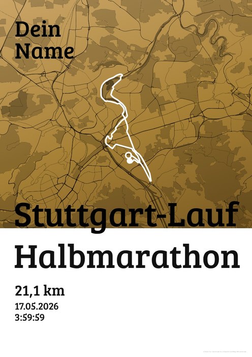 Stuttgart-Lauf – Halbmarathon im Design Urkunde Siegerehrung