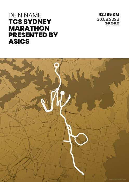 TCS Sydney Marathon presented by ASICS im Design Zielband Treppchen