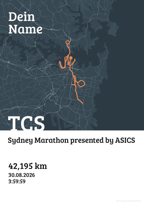 TCS Sydney Marathon presented by ASICS im Design Urkunde Herbstlauf