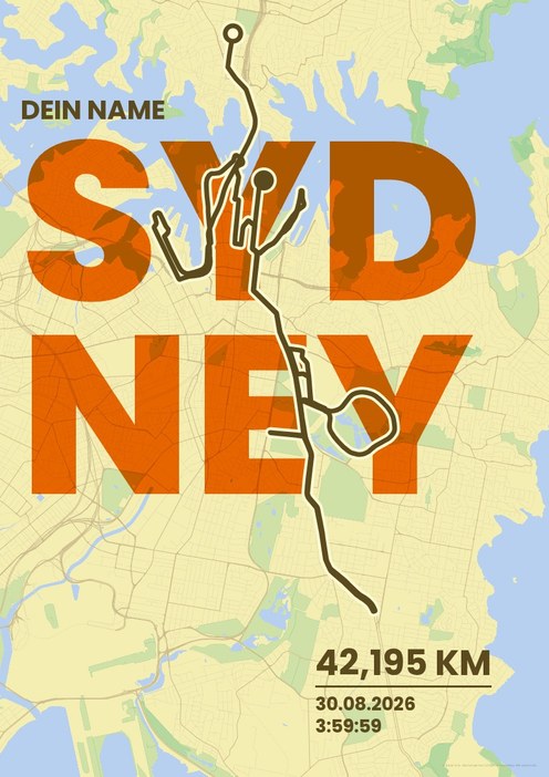 TCS Sydney Marathon presented by ASICS im Design Fanplakat Morgenlauf