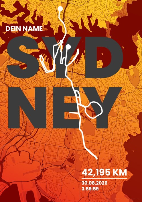 TCS Sydney Marathon presented by ASICS im Design Fanplakat Laktat