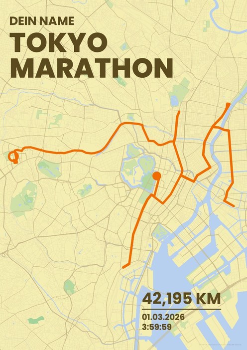 Tokyo Marathon im Design Bestzeit Morgenlauf