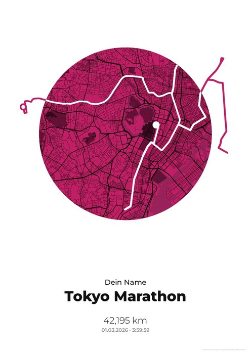 Tokyo Marathon im Design Medaille Zielparty