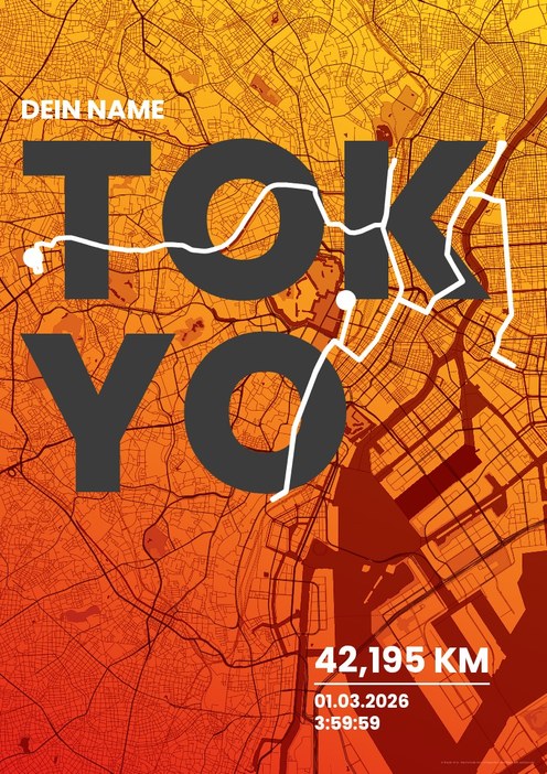 Tokyo Marathon im Design Fanplakat Laktat