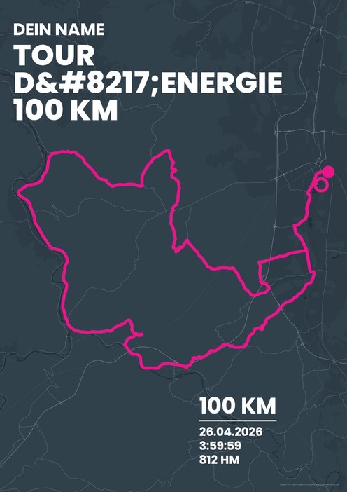 Tour d’Energie 100 km im Design Bestzeit Stadtlauf
