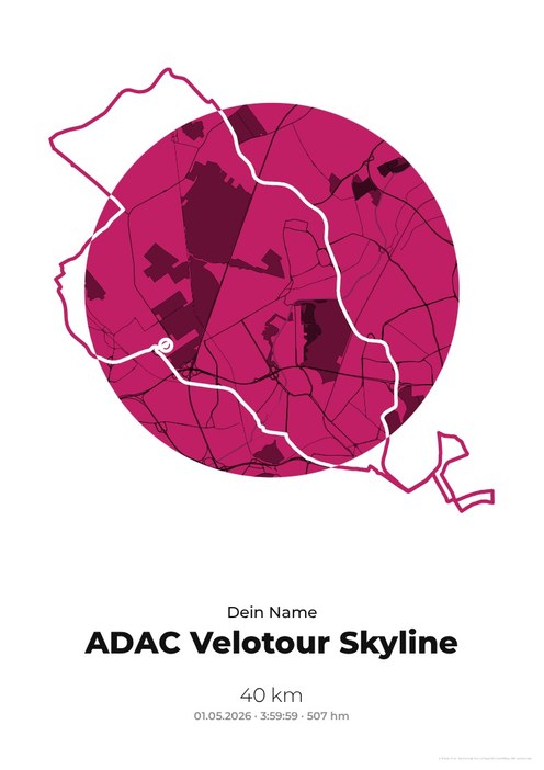 ADAC Velotour Skyline im Design Medaille Zielparty
