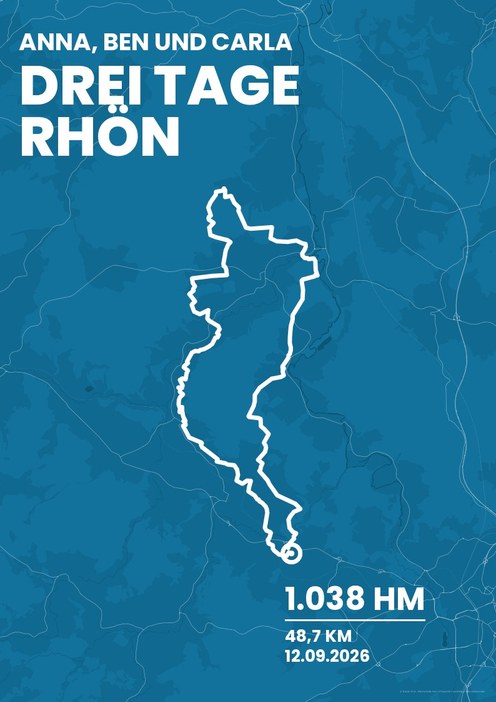 Beispiel Gruppenposter einer Wanderung mit drei Namen