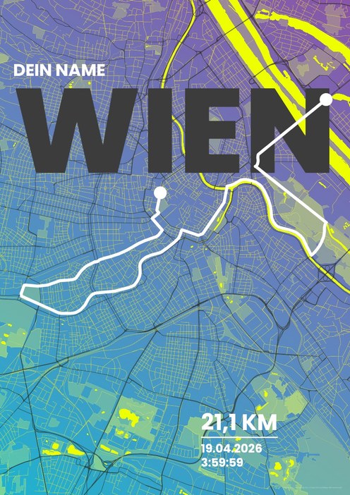 Wiener Städtische Halbmarathon im Design Fanplakat Stadionlicht