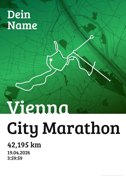 Vienna City Marathon im Design Urkunde Waldlauf