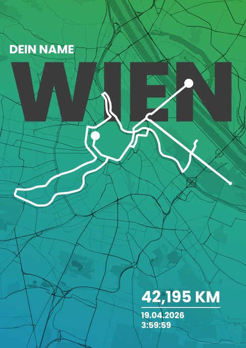 Vienna City Marathon im Design Fanplakat Küstenlauf